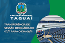 Transferência de Sessão Ordinária Transferência de Sessão Ordinária